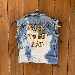 Vintage 70s Lee Distressed denim vest.